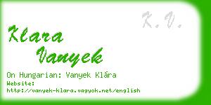 klara vanyek business card